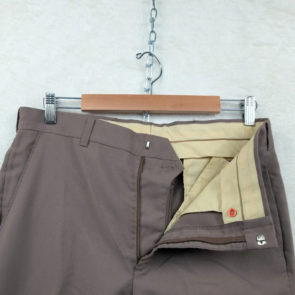 VTG Levi Strauss Trousers Men's 34x32 Brown Talon Zip Flare Straight Leg 70s